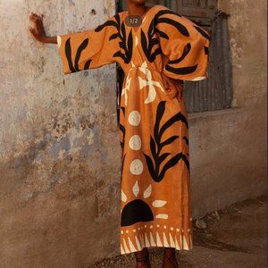 Rotimia Exotic Floral Printed Maxi Dress Medium Women M Maxi Dress Long